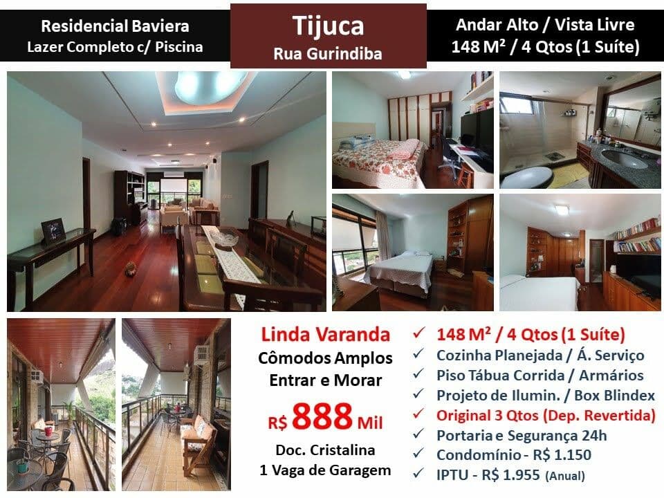 Apto Tijuca Gurindiba Res. Baviera 148M²