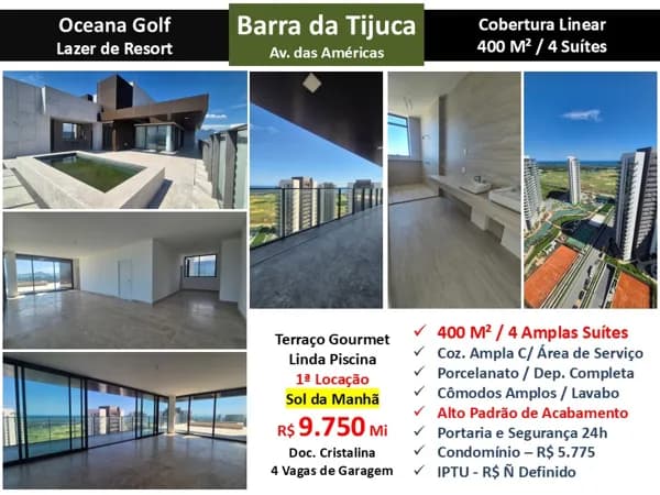 Cob Barra da Tijuca Oceana Golf 400M² Linear