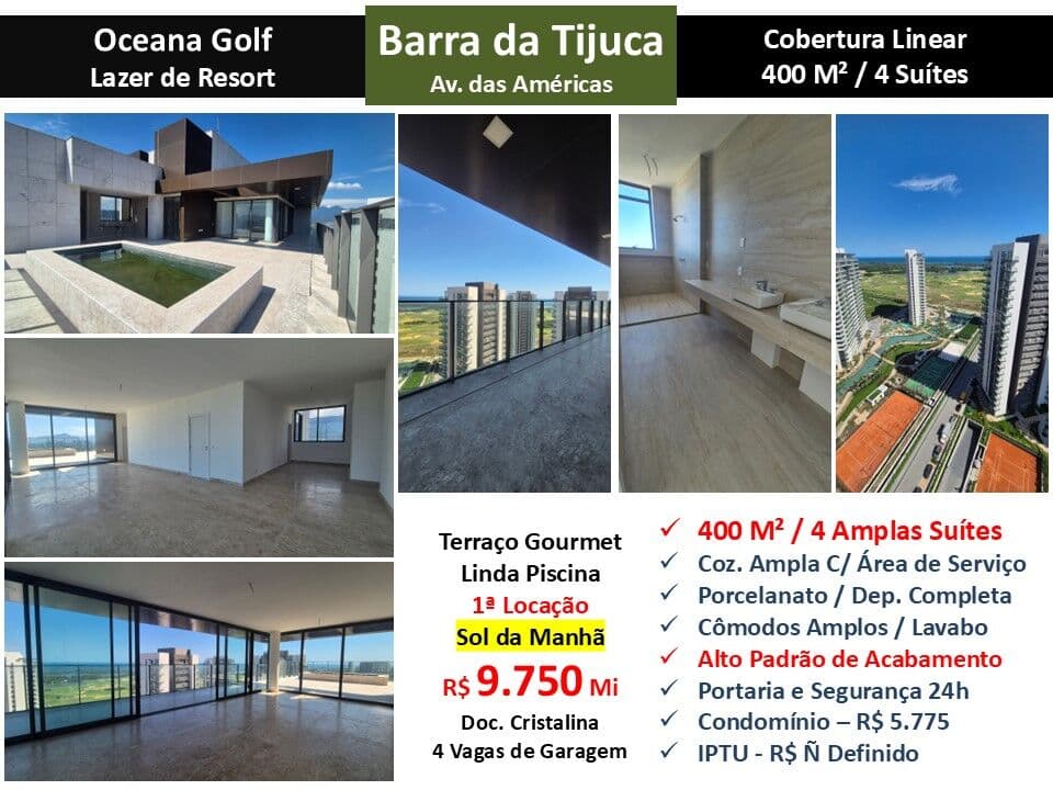 Cob Barra da Tijuca Oceana Golf 400M² Linear
