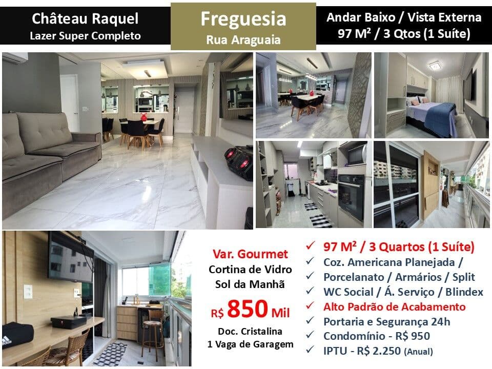 Apto JPA Freguesia Araguaia Chateau Raquel 97M²