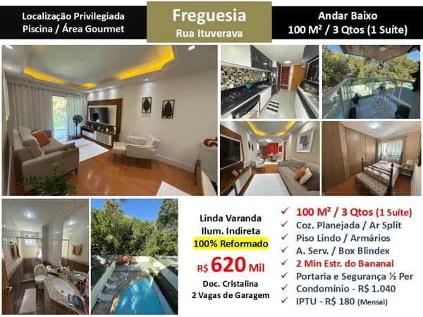 Apto JPA Freguesia Ituverava 100M²