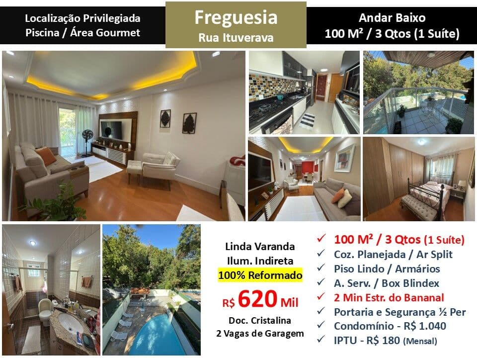 Apto JPA Freguesia Ituverava 100M²
