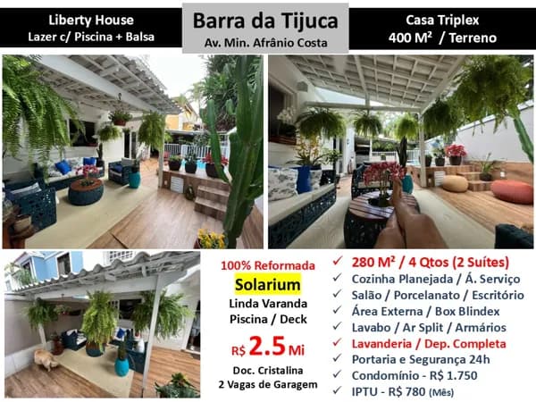 Casa Barra da Tijuca Liberty House 280M²