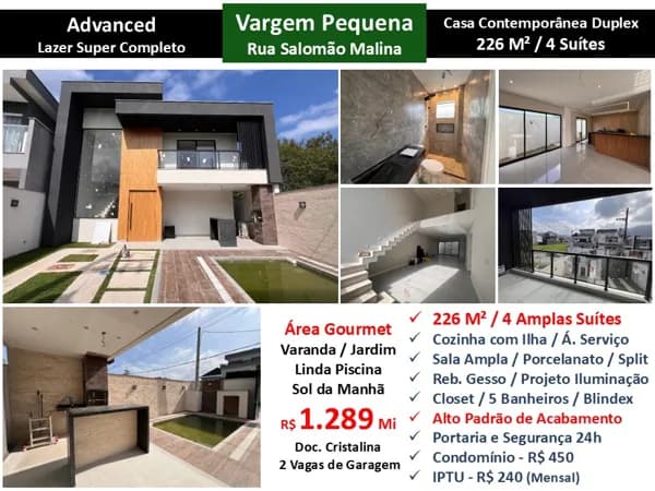 Casa Vargem Pequena Salomão Malina Advanced 226M²