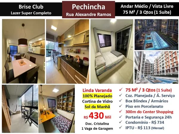 Apto JPA Pechincha Brise 75M²