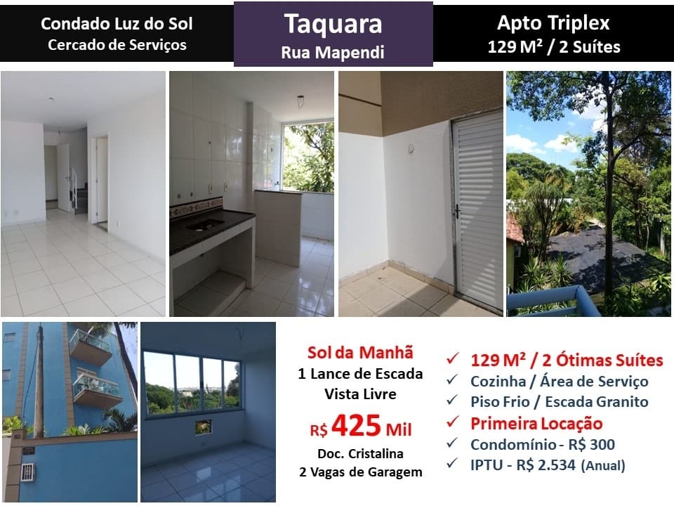 Apto JPA Taquara Mapendi Condado Luz do Sol 129M²