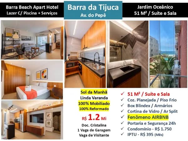 Apto Barra da Tijuca Praia JO Barra Beach 51M²