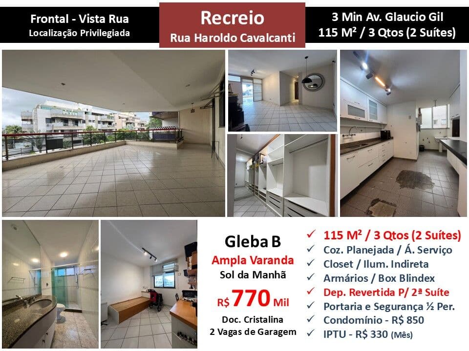 Apto Recreio Gleba B Haroldo Cavalcanti 115M²