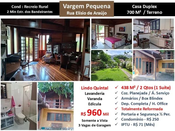 Casa Vargem Pequena Elísio de Araújo Recreio Rural 438M²