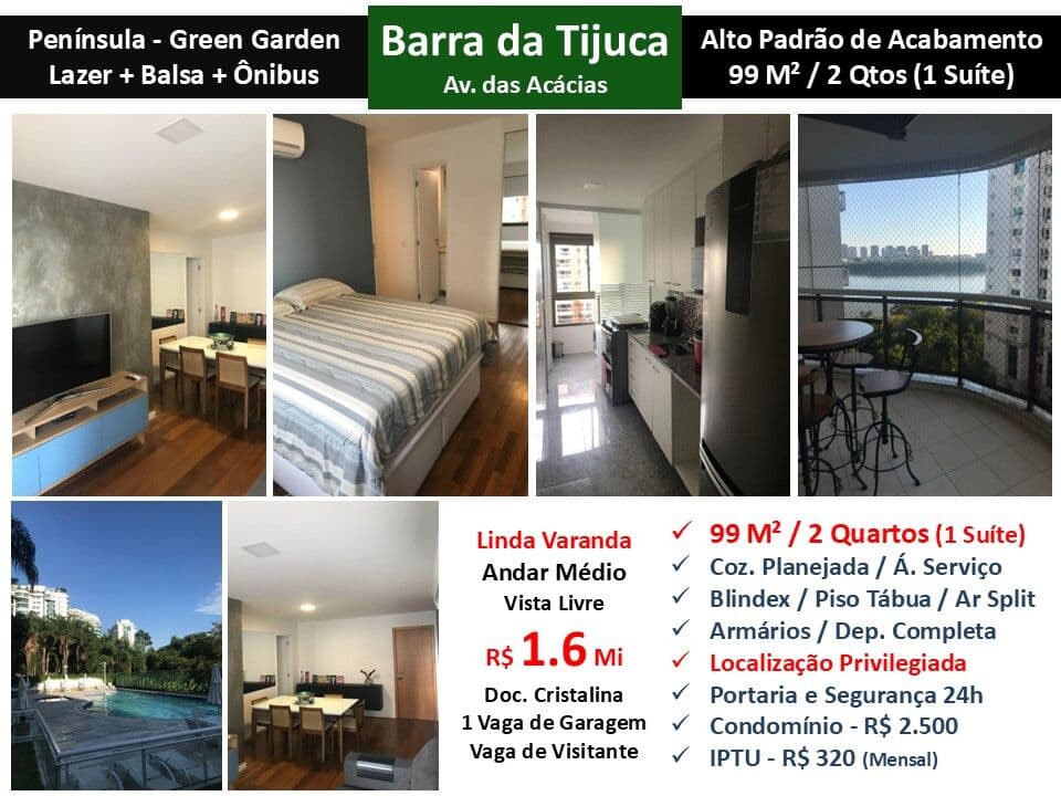 Apto Barra da Tijuca Península Green Garden 99M²