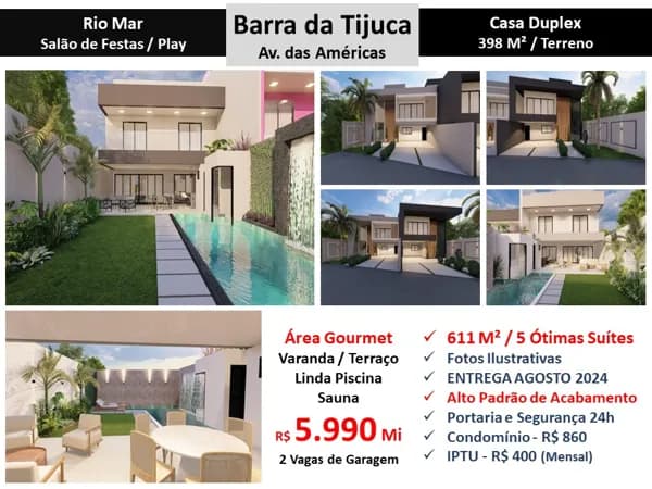 Casa Barra da Tijuca Rio Mar 611M²