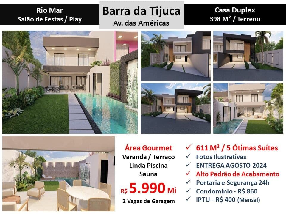 Casa Barra da Tijuca Rio Mar 611M²