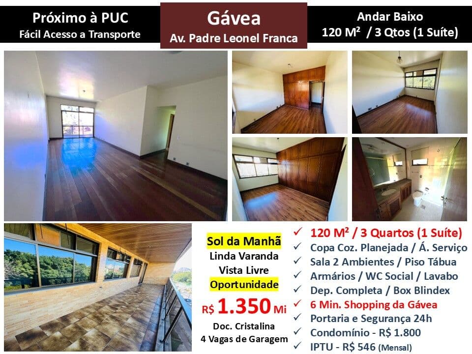 Apto Gávea Padre Leonel Franca 120M² 3