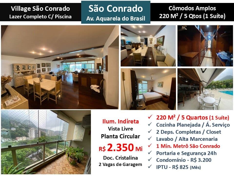 Apto São Conrado Village 220M²