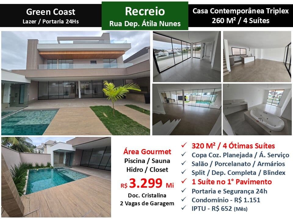 Casa Recreio Green Coast 320M² 2