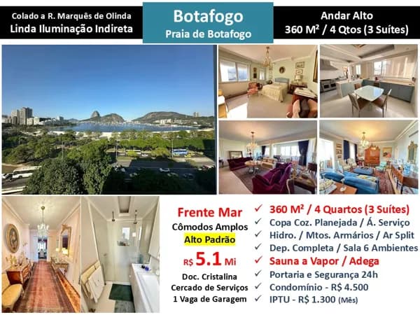 Apto Botafogo Praia de Botafogo 360M²