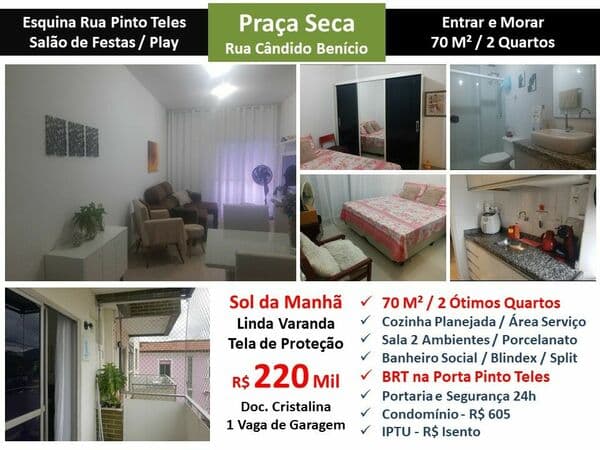 Apto JPA Praça Seca Cândido Benício 70M²