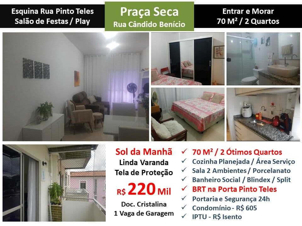 Apto JPA Praça Seca Cândido Benício 70M²