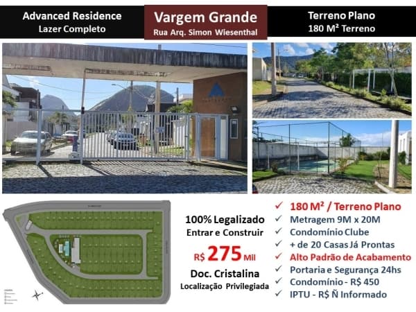 Terreno Vargem Grande Advanced Residence 180M²