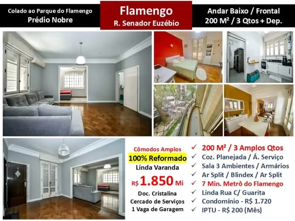 Apto Flamengo Sen. Euzébio 200M²