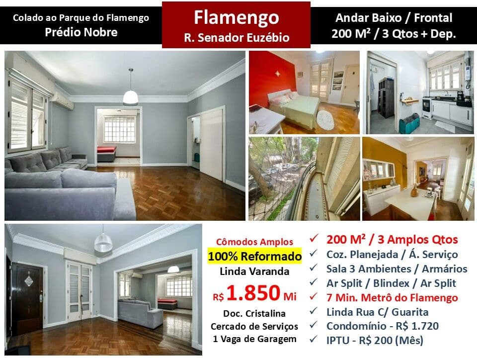 Apto Flamengo Sen. Euzébio 200M²