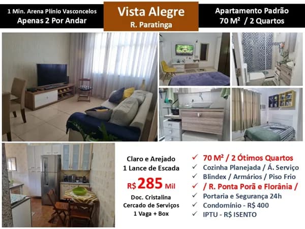 Apto Vista Alegre Paratinga 70M²