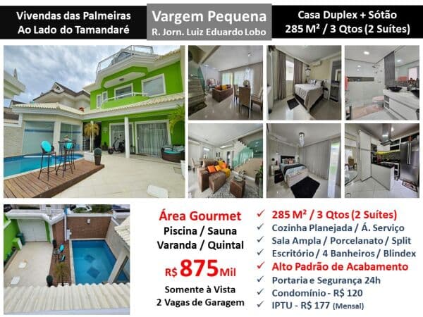 Casa Vargem Pequena das Palmeiras 285M²