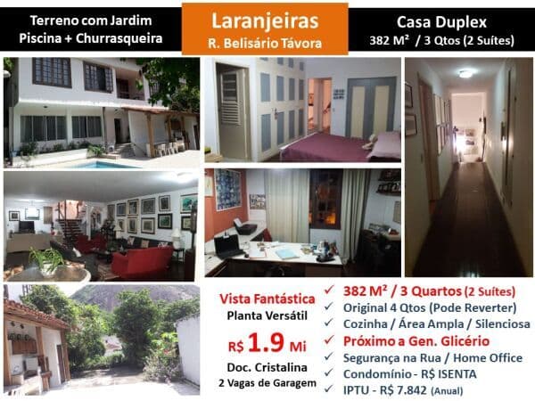 Casa Laranjeiras Belisário Távora 382M²