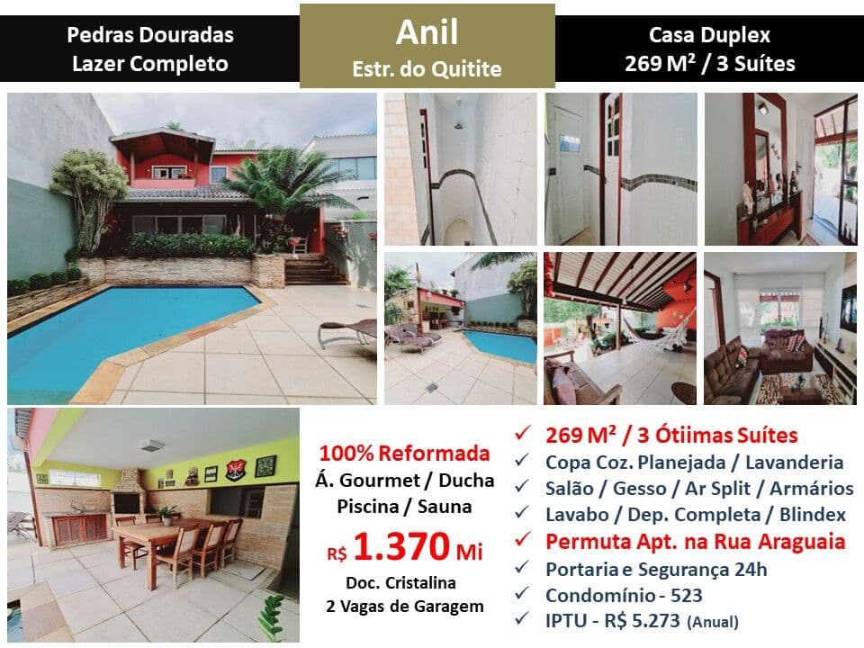 Casa JPA Anil Pedras Douradas 269M²