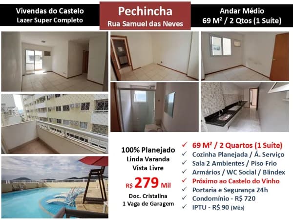 Apto JPA Pechincha Vivendas do Castelo 69M²