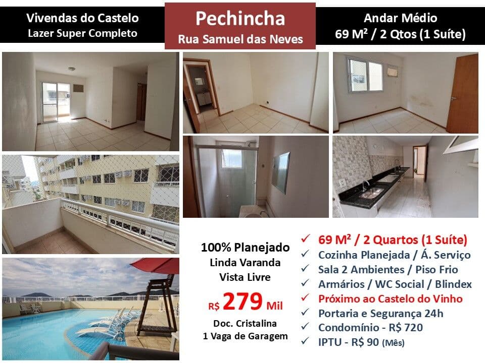 Apto JPA Pechincha Vivendas do Castelo 69M²