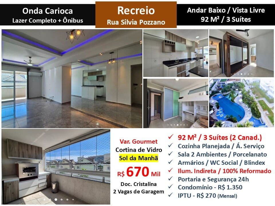 Apto Recreio Zico Onda Carioca 92M²