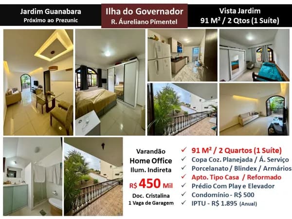 Apto Ilha do Governador Jardim Guanabara Áureliano Pímentel 91M²