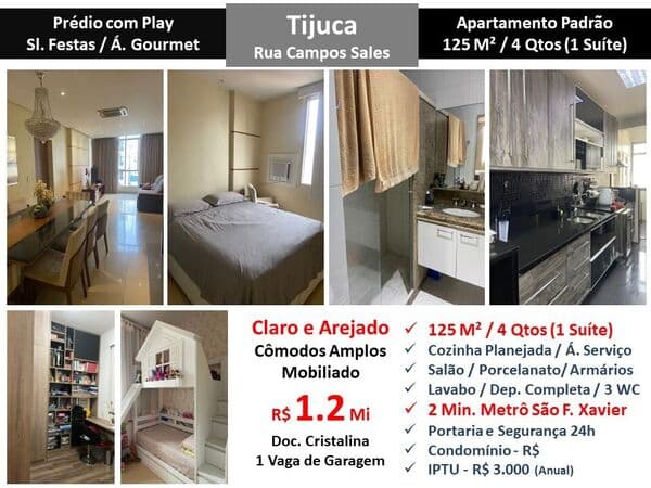 Apto Tijuca Campos Sales 125M²