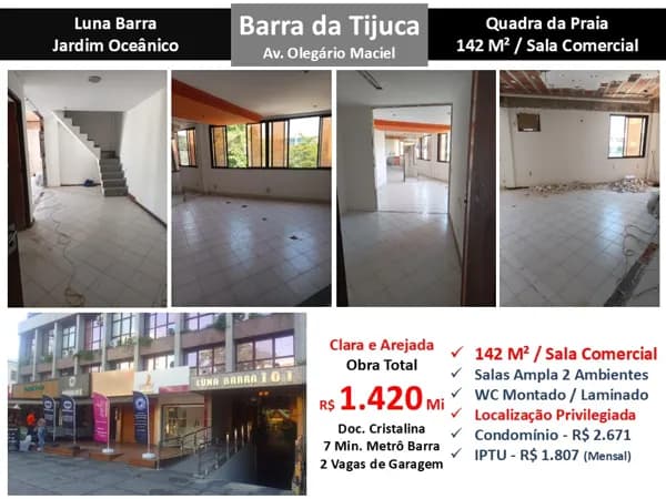 Sala Barra da Tijuca JO Olegário Maciel Luna Barra 142M²