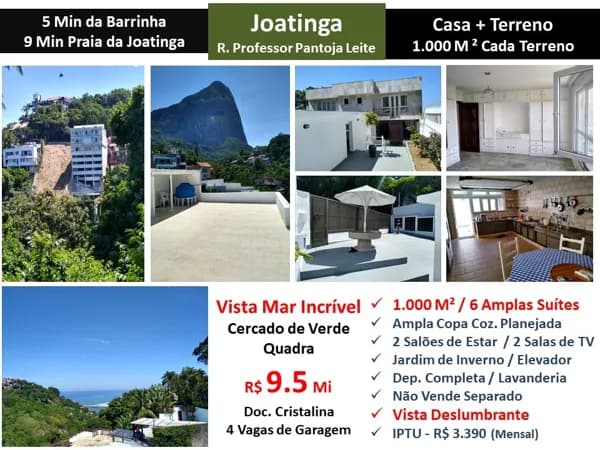 Casa Barra da Tijuca Joá 1000M²