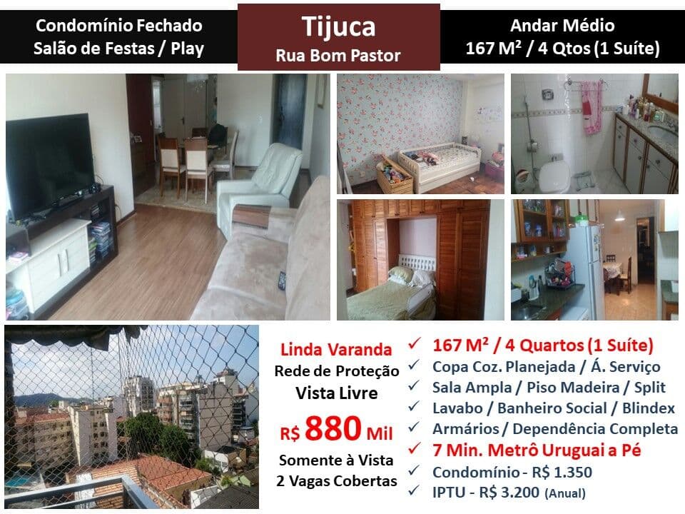 Apto Tijuca Bom Pastor 167M²