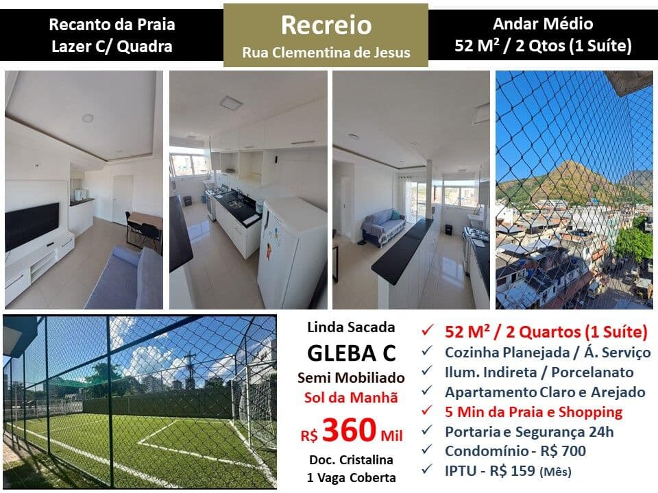 Apto Recreio Gleba C Recanto da Praia 52M² 3