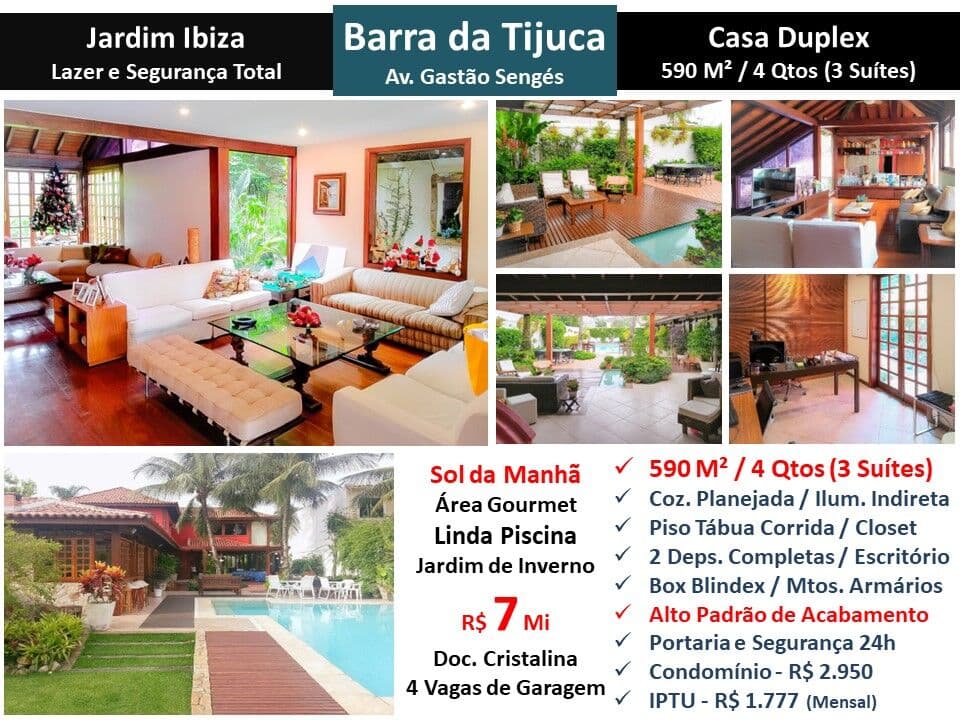 Casa Barra da Tijuca Jardim Ibiza 590M²