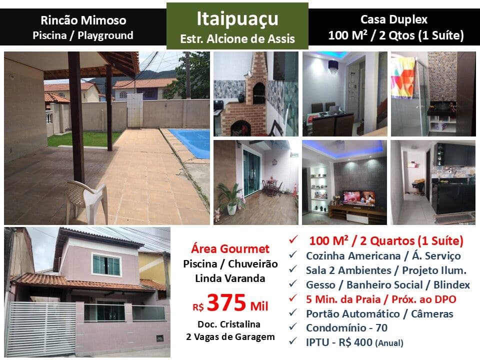 Casa Itaipuaçu Rincão Mimoso 100M²