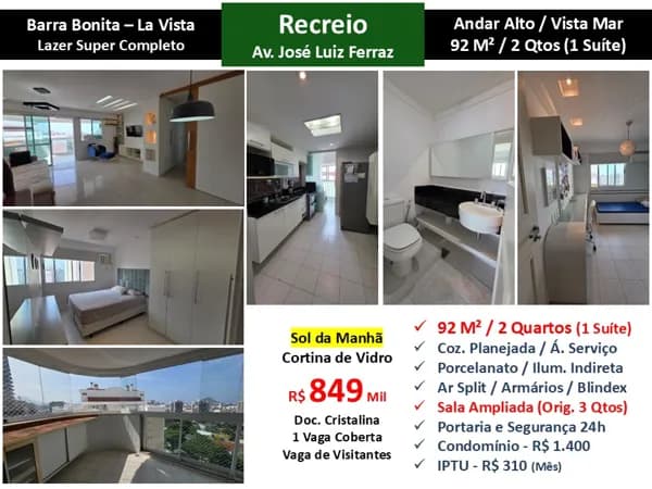 Apto Recreio Barra Bonita La Vista 92M²