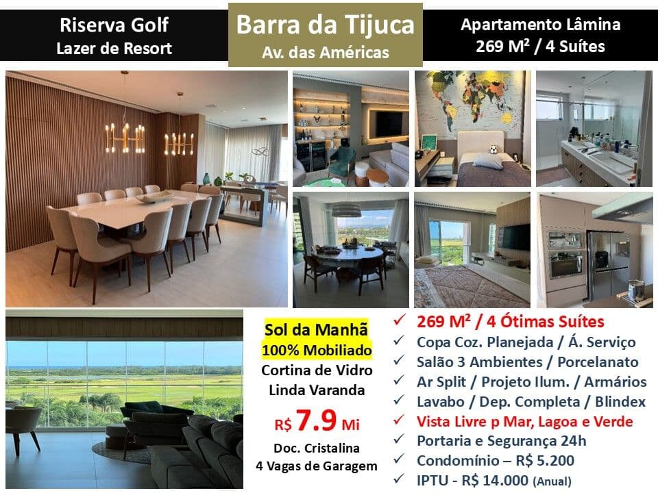 Apto Barra da Tijuca Riserva Golf 269M²