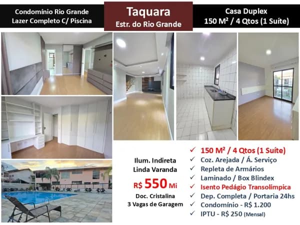 Casa JPA Taquara Rio Grande 150M² 2