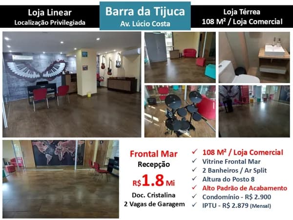 Loja Barra da Tijuca Praia 108M²