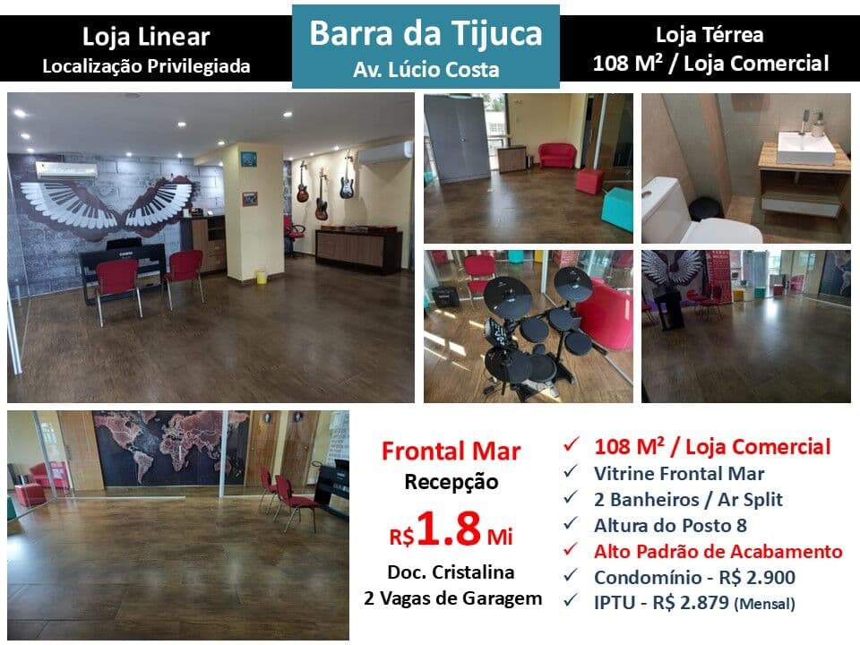 Loja Barra da Tijuca Praia 108M²