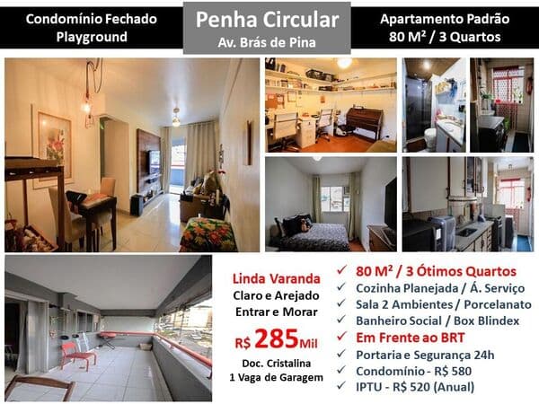 Apto Penha Circular Bras de Pina 80M²