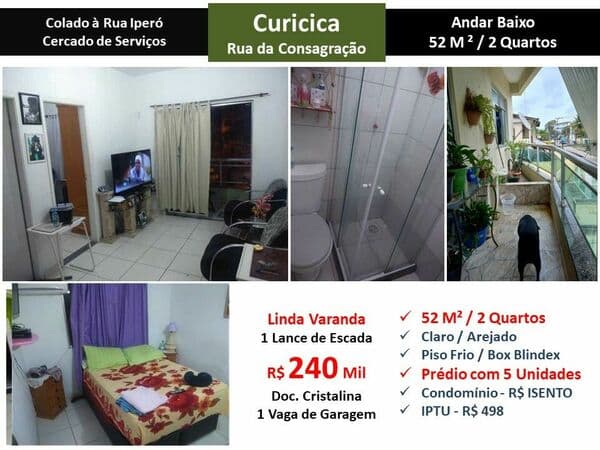 Apto JPA Curicica Consagração 52M²