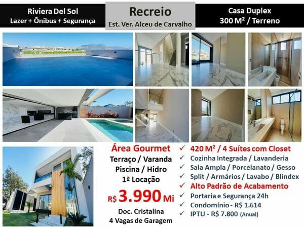 Casa Recreio Riviera Del Sol 420M²