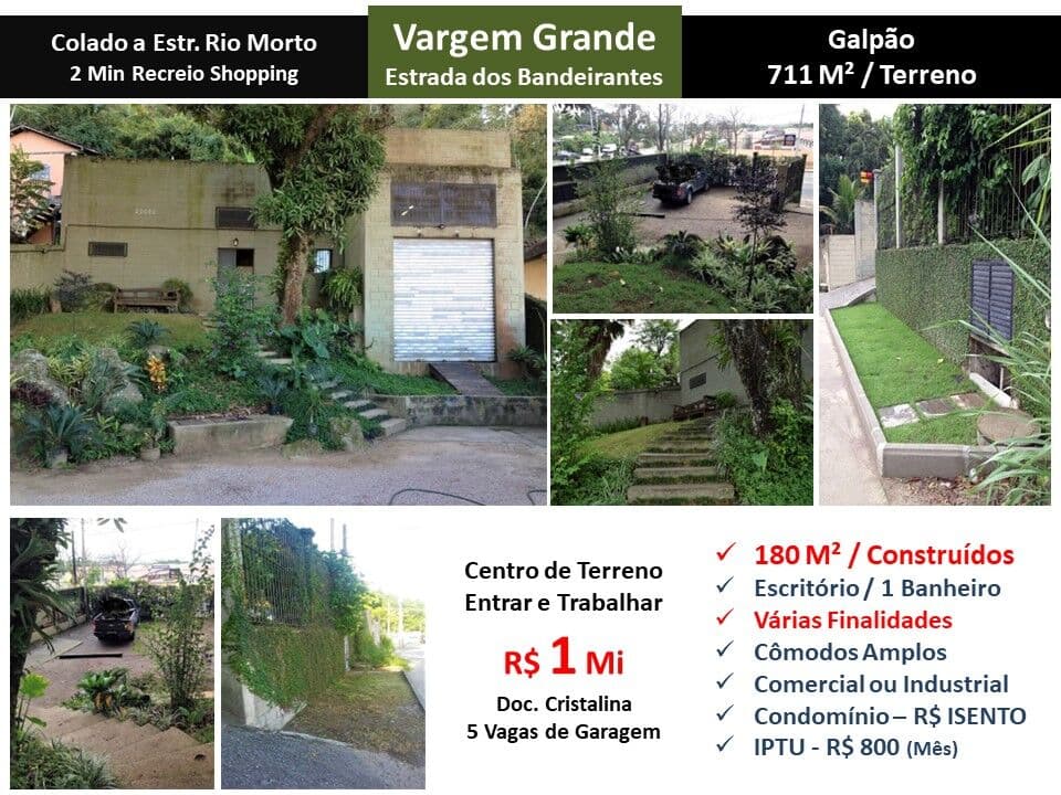 Galpão Vargem Grande Bandeirantes 180M²