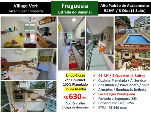 Apto JPA Freguesia Village Vert 91M² 3